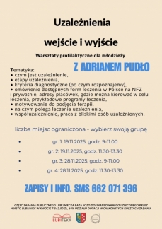 WARSZTATY PROFILAKTYCZNE DLA MŁODZIEŻY