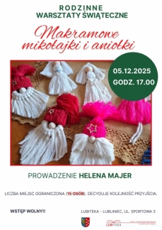 MAKRAMOWE MIKOŁAJKI I ANIOŁKI: RODZINNE WARSZTATY