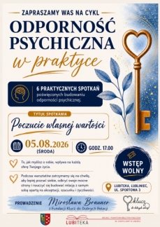  	BEZPŁATNY CYKL WARSZTATÓW ODPORNOŚĆ PSYCHICZNA W