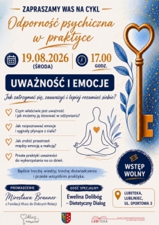  	BEZPŁATNY CYKL WARSZTATÓW ODPORNOŚĆ PSYCHICZNA 