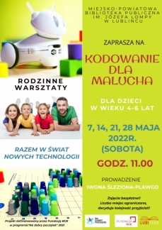 RODZINNIE WARSZTATY KODOWANIE DLA MALUCHA DLA DZIE