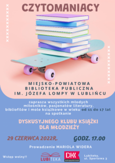 CZYTOMANIACY - DYSKUSYJNY KLUB KSIĄŻKI DLA  MŁODZI