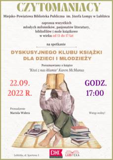 CZYTOMANIACY - DYSKUSYJNY KLUB KSIĄŻKI DLA DZIECI 