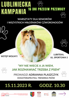 SPOTKANIE Z ADRIANNA PLASZCZYK DOGOTERAPEUTKĄ 