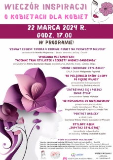 O KOBIETACH DLA KOBIET - WIECZÓR﻿ INSPIRACJI 