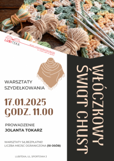 WARSZTATY SZYDEŁKOWANIA WŁÓCZKOWY ŚWIAT CHUST